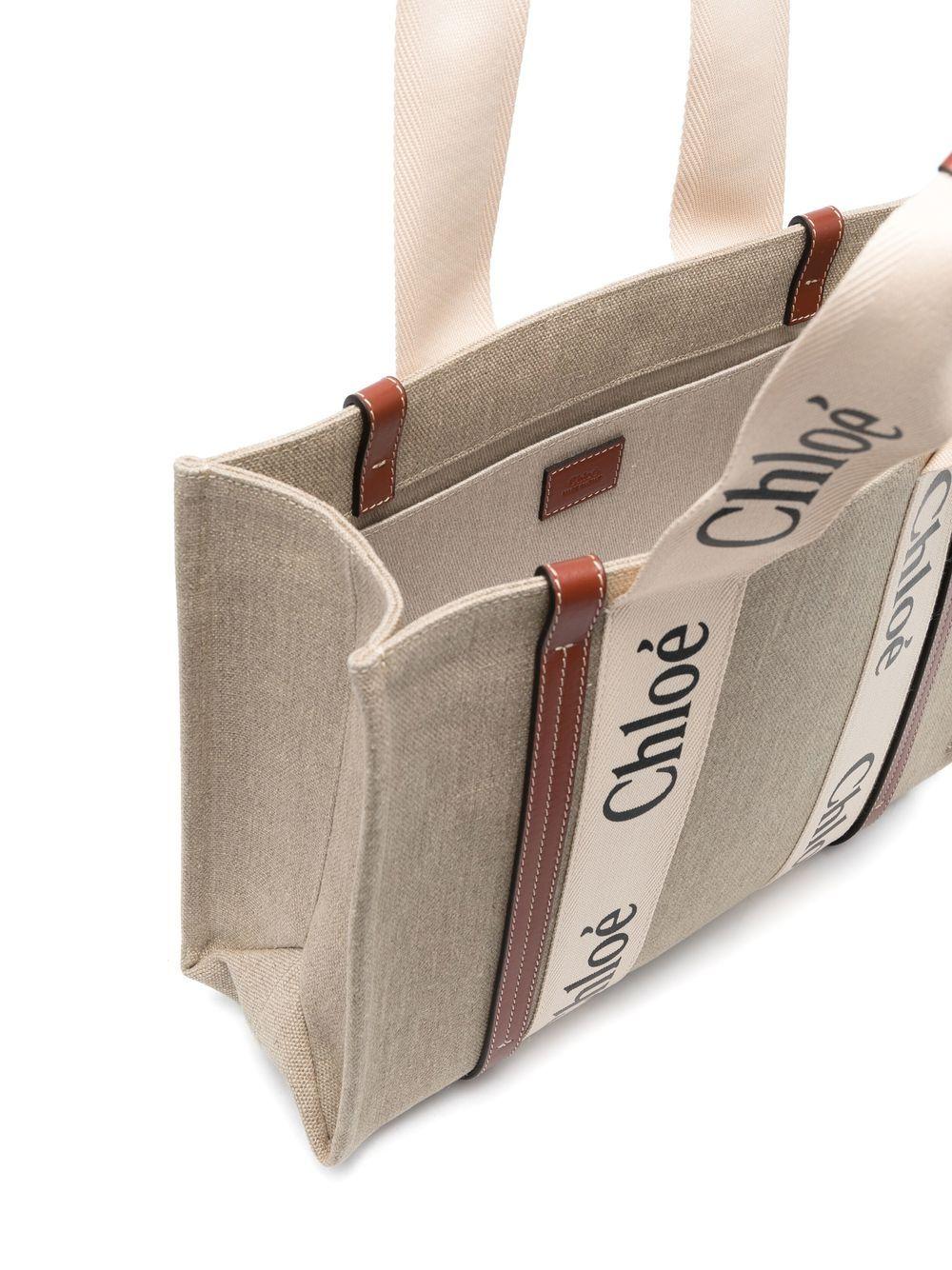 Woody medium linen tote bag CHC22AS383I26 90U CHLOÉ 