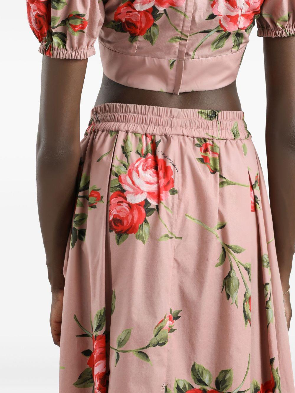 Rose bouquet-print midi skirt F4DC7T HS5UTHF5ZN DOLCE & GABBANA 