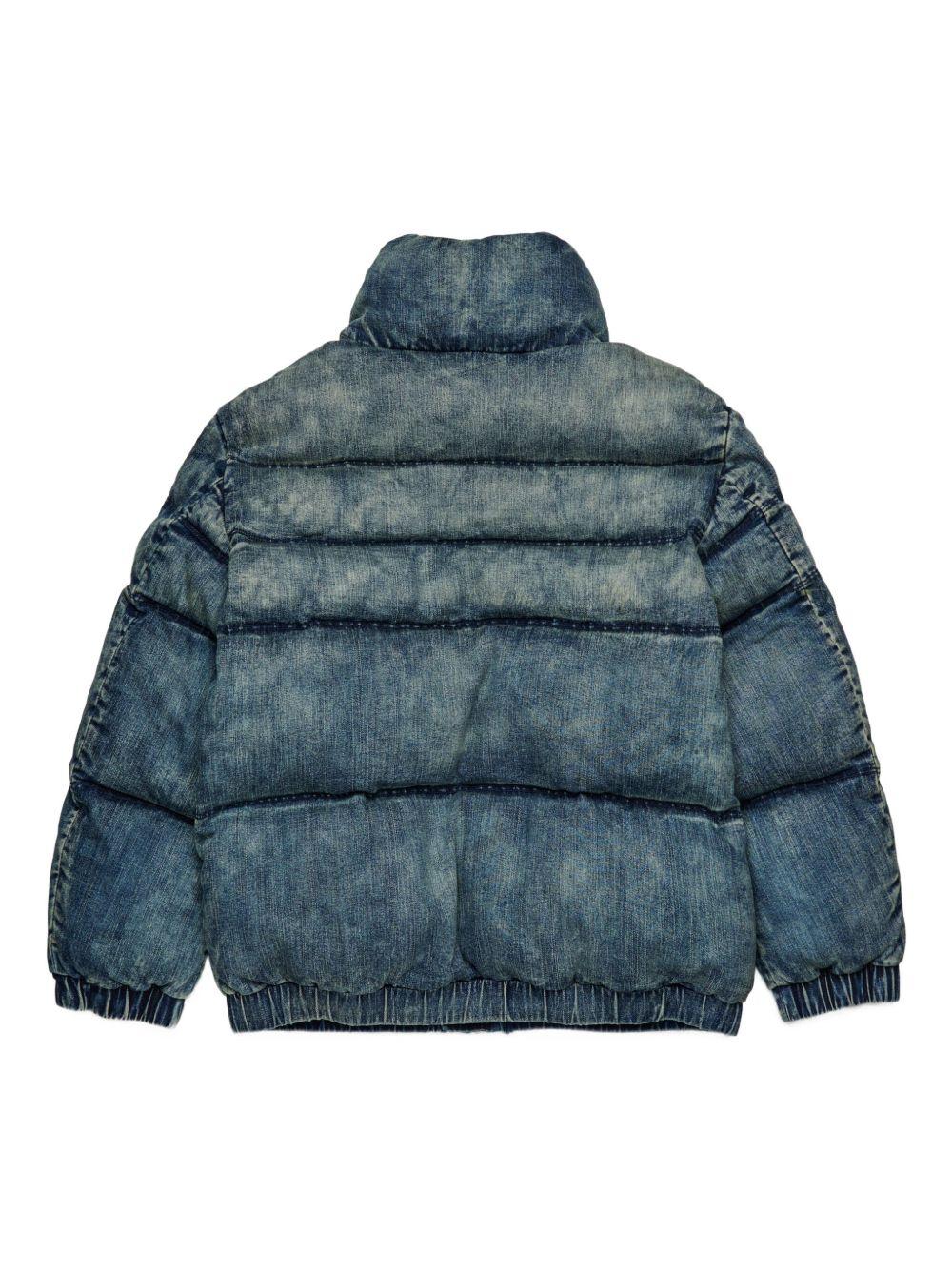 Jwmons puffy denim jacket with logo J02421 0SKAIK01 DIESEL KID 