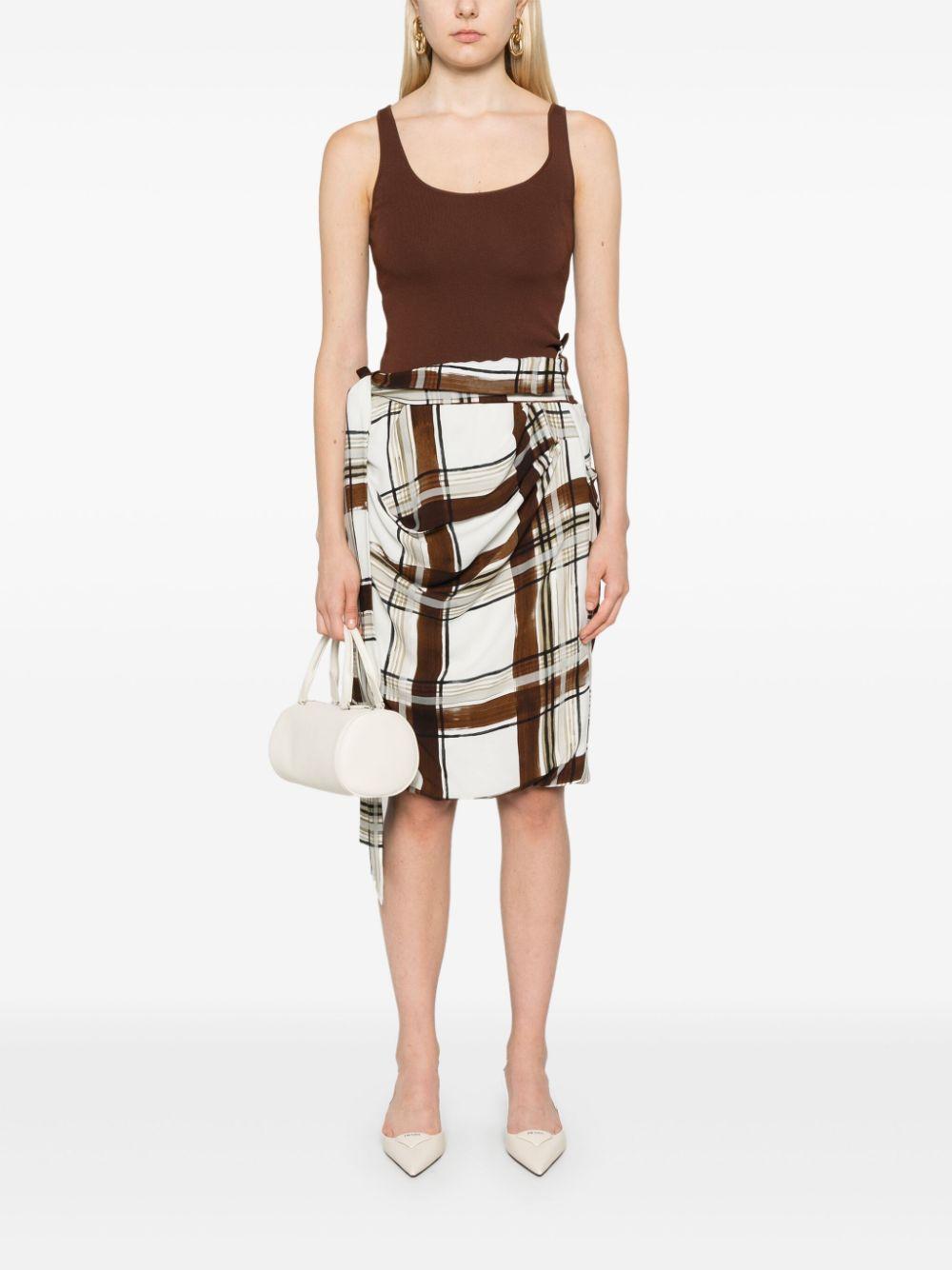 Checked midi skirt<BR/><BR/> 010833 9014703 DRIES VAN NOTEN 
