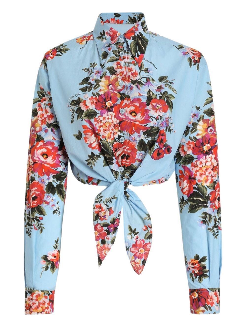 Flower bouquet-print cotton shirt F5T76T HS5UUHC5ZO DOLCE & GABBANA 