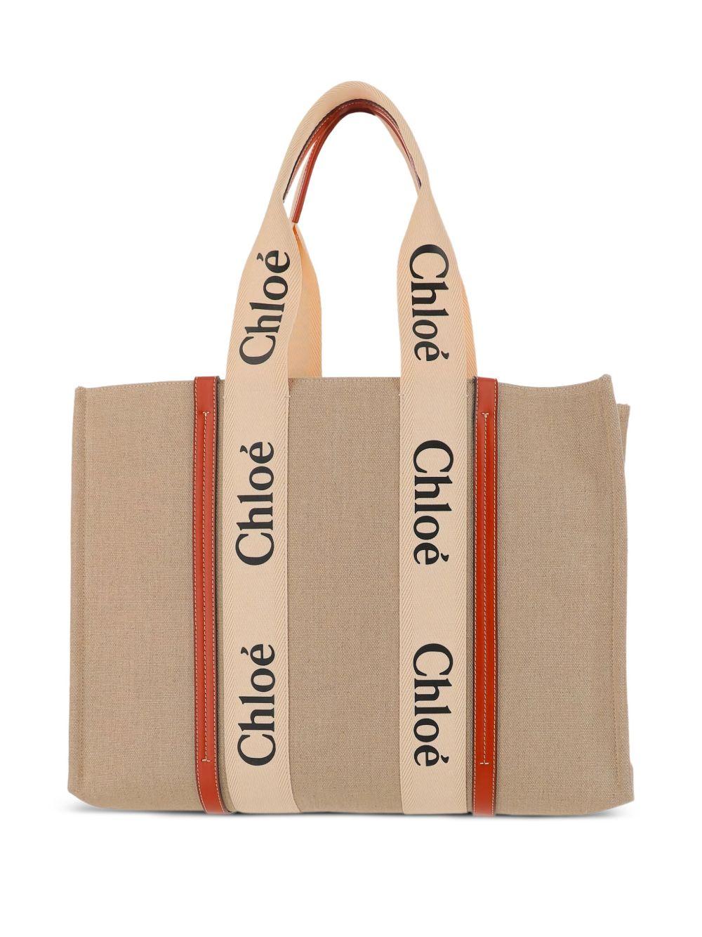Woody large linen tote bag CHC22AS382I26 90U CHLOÉ 