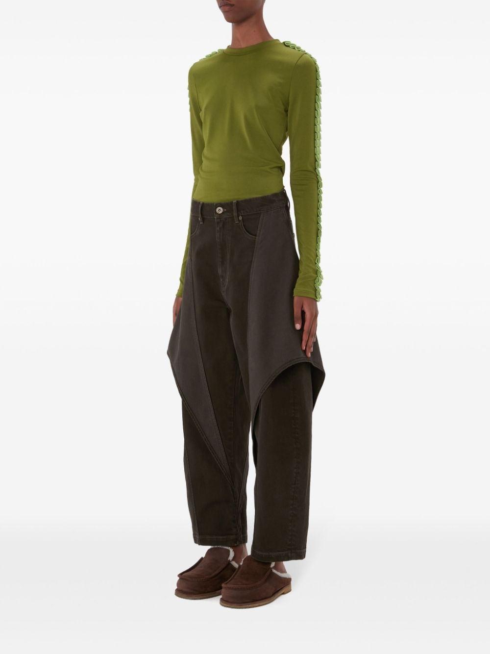 Pleated-trim long-sleeve top<BR/><BR/><BR/> JO0243 PG1661500 JW ANDERSON 