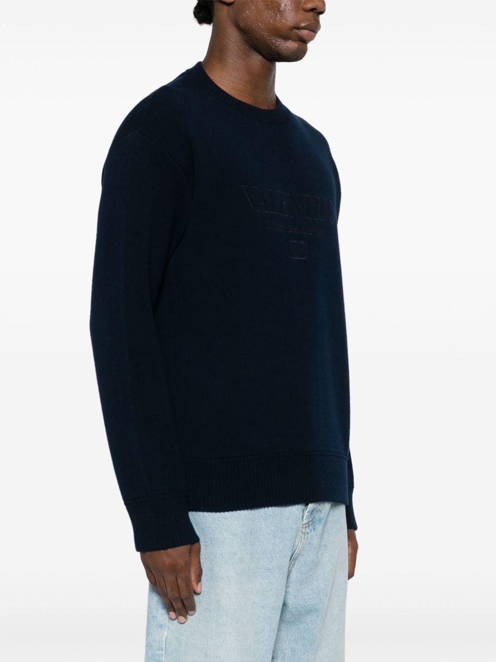 Embroidered-logo knitted jumper<BR/><BR/> 5V3KC30AACF 598 VALENTINO GARAVANI 