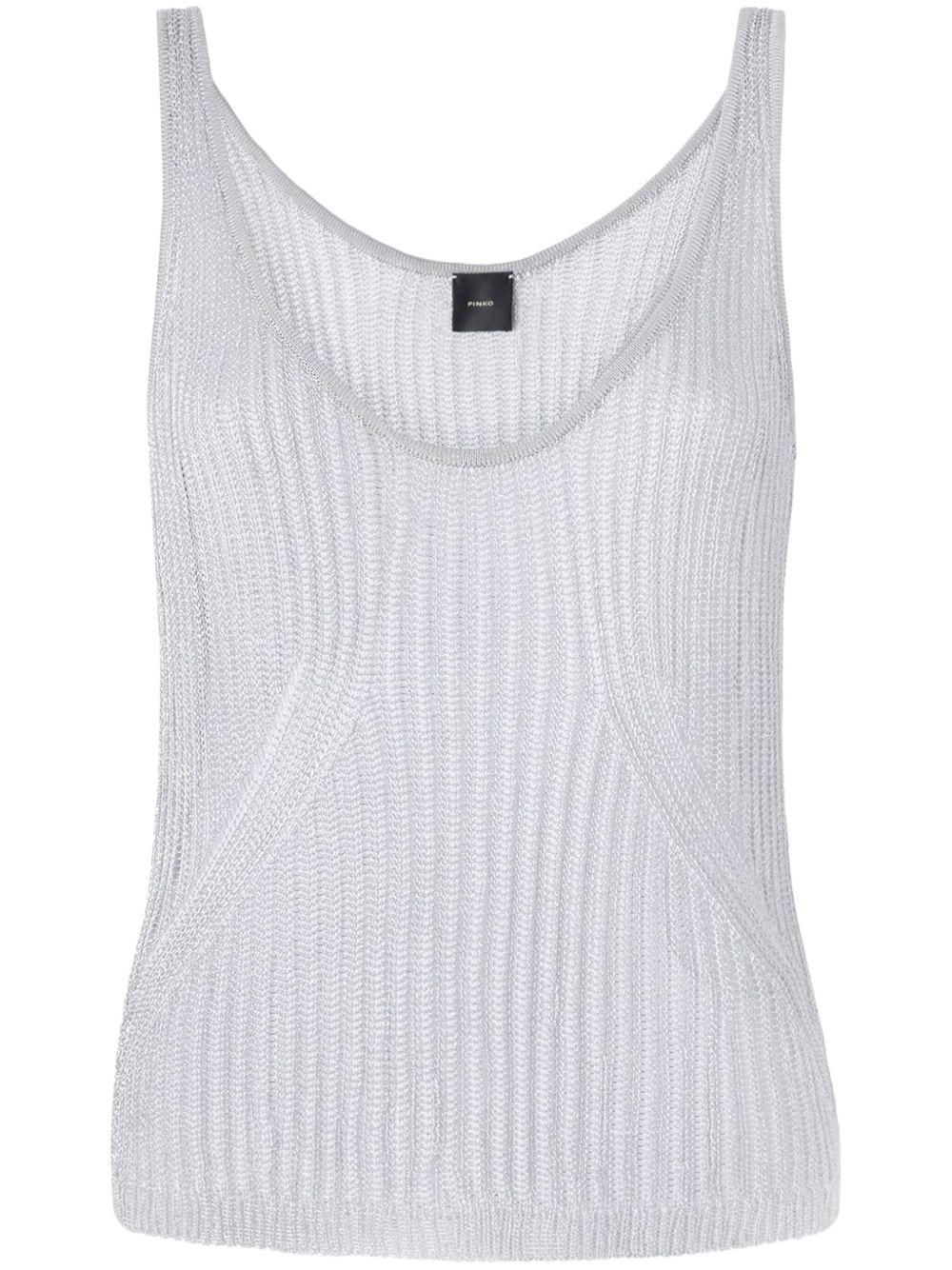 Rib-knit tank top<BR/><BR/> 105148 A2LOI12 PINKO 