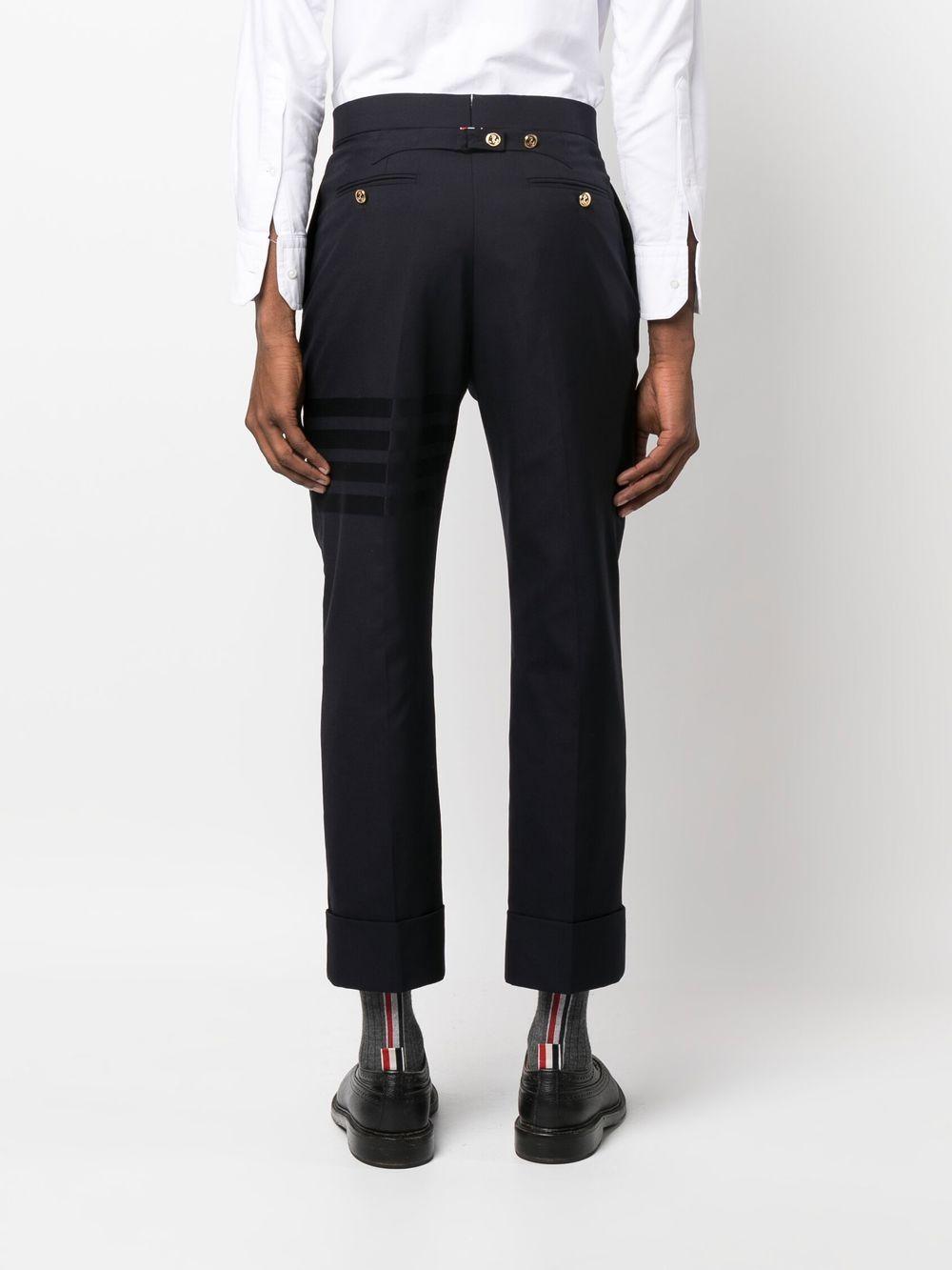 Navy blue wool 4-Bar tailored trousers MTC001A 06146420 THOM BROWNE 