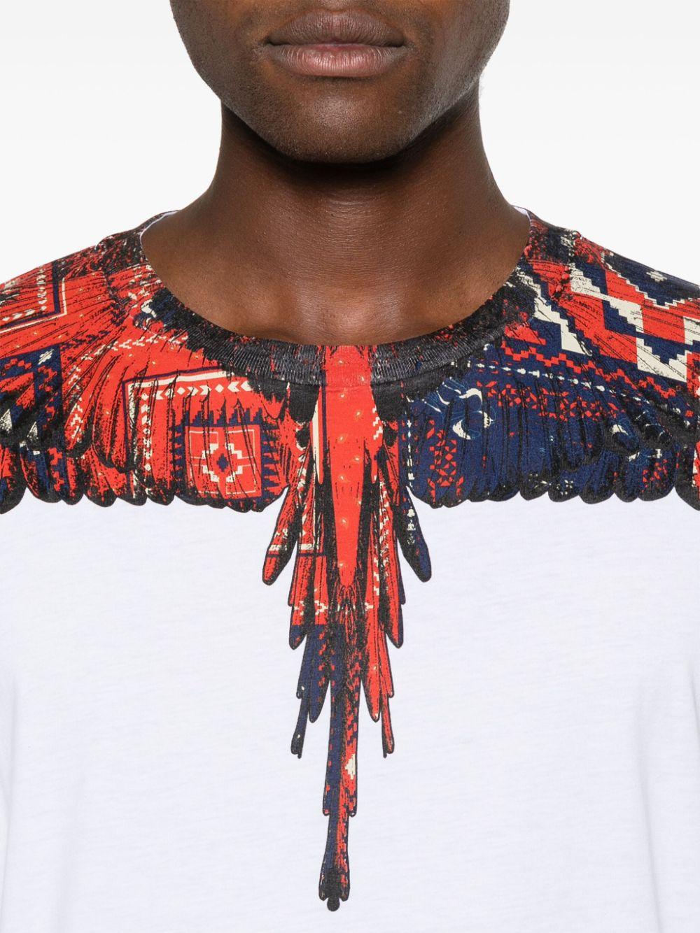 Wings print T-shirt CMAA056F24JER003 0127 MARCELO BURLON 