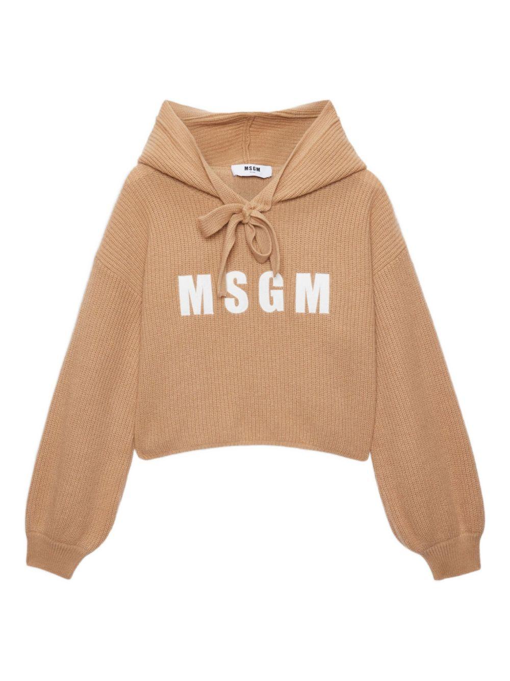 short sweatshirt with logo 3941MDM219 25778523 MSGM 
