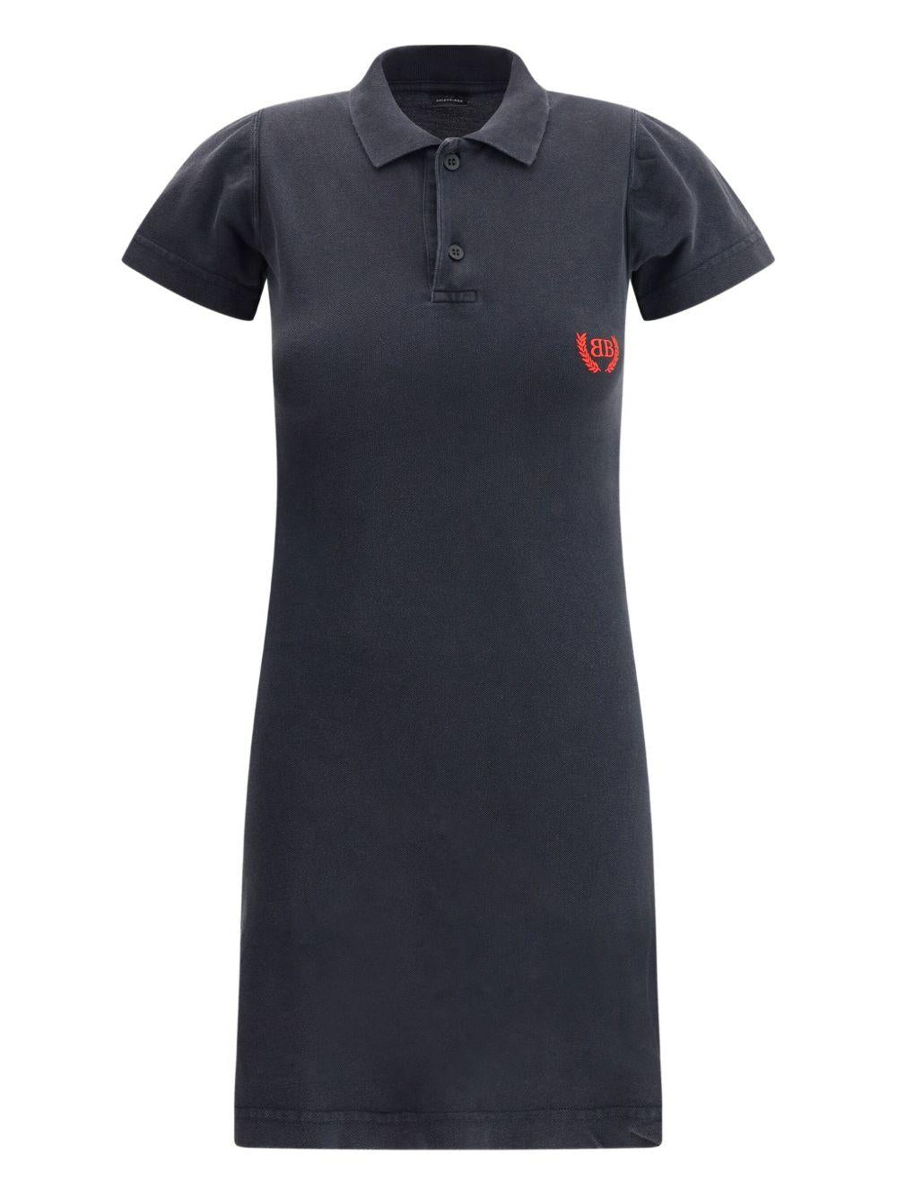 Polo Mini Dress in Black 831034 TSVC71041 BALENCIAGA 