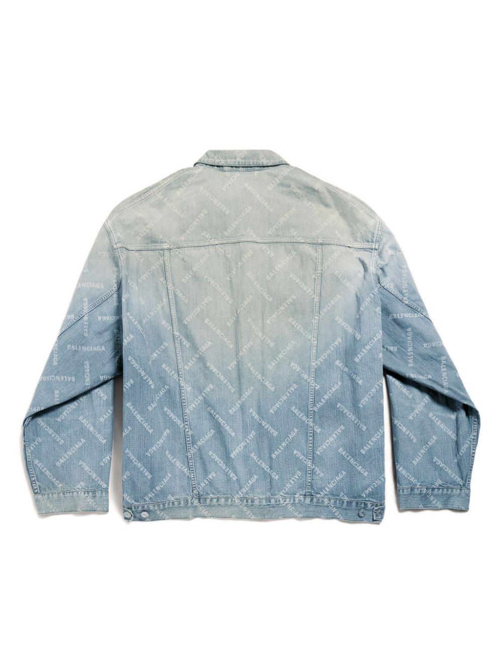 Logo-print denim jacket<BR/><BR/><BR/> 773616 TPW534868 BALENCIAGA 