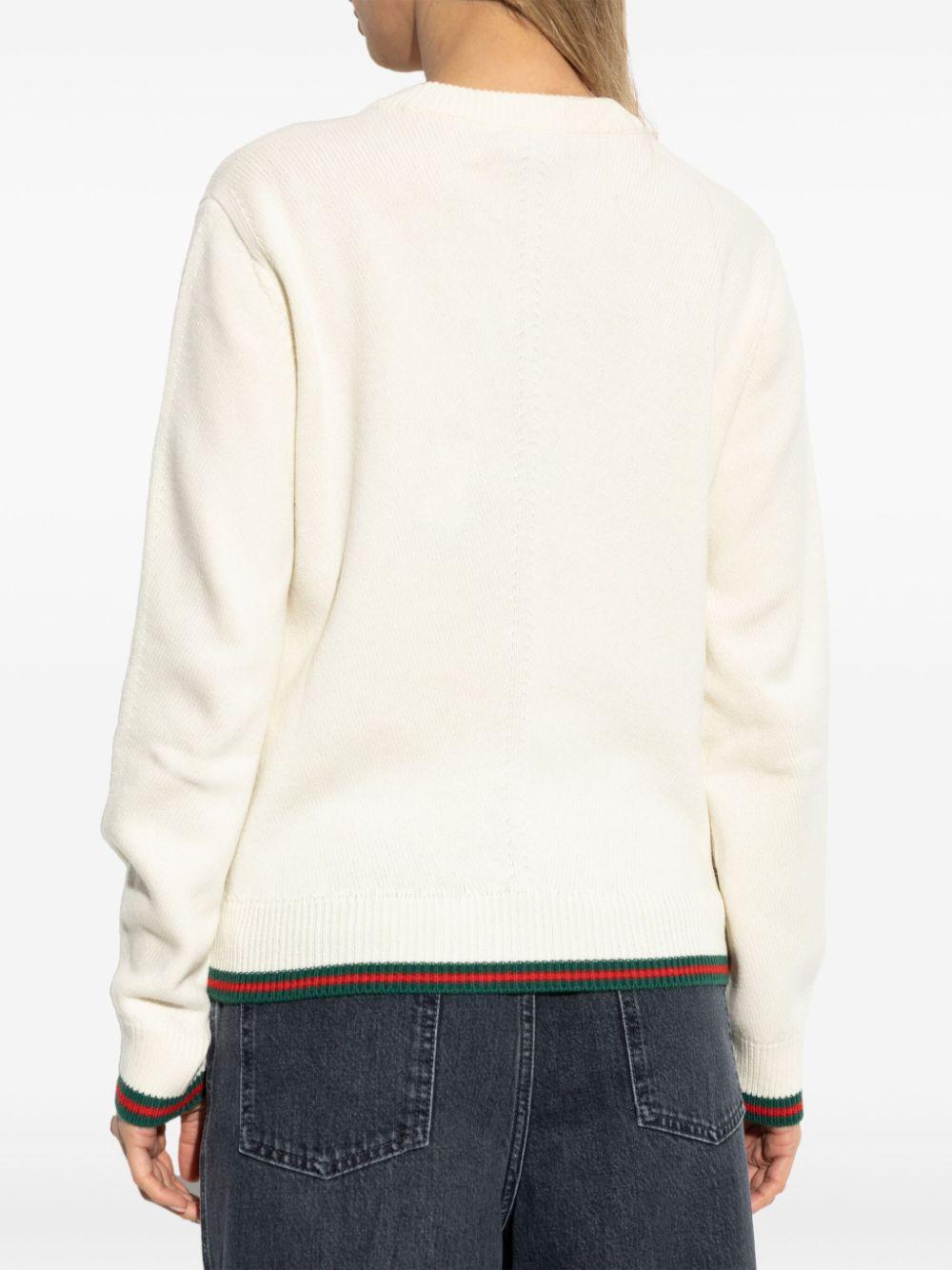 Wool and cashmere sweater with Web 813843 XKEI29257 GUCCI 