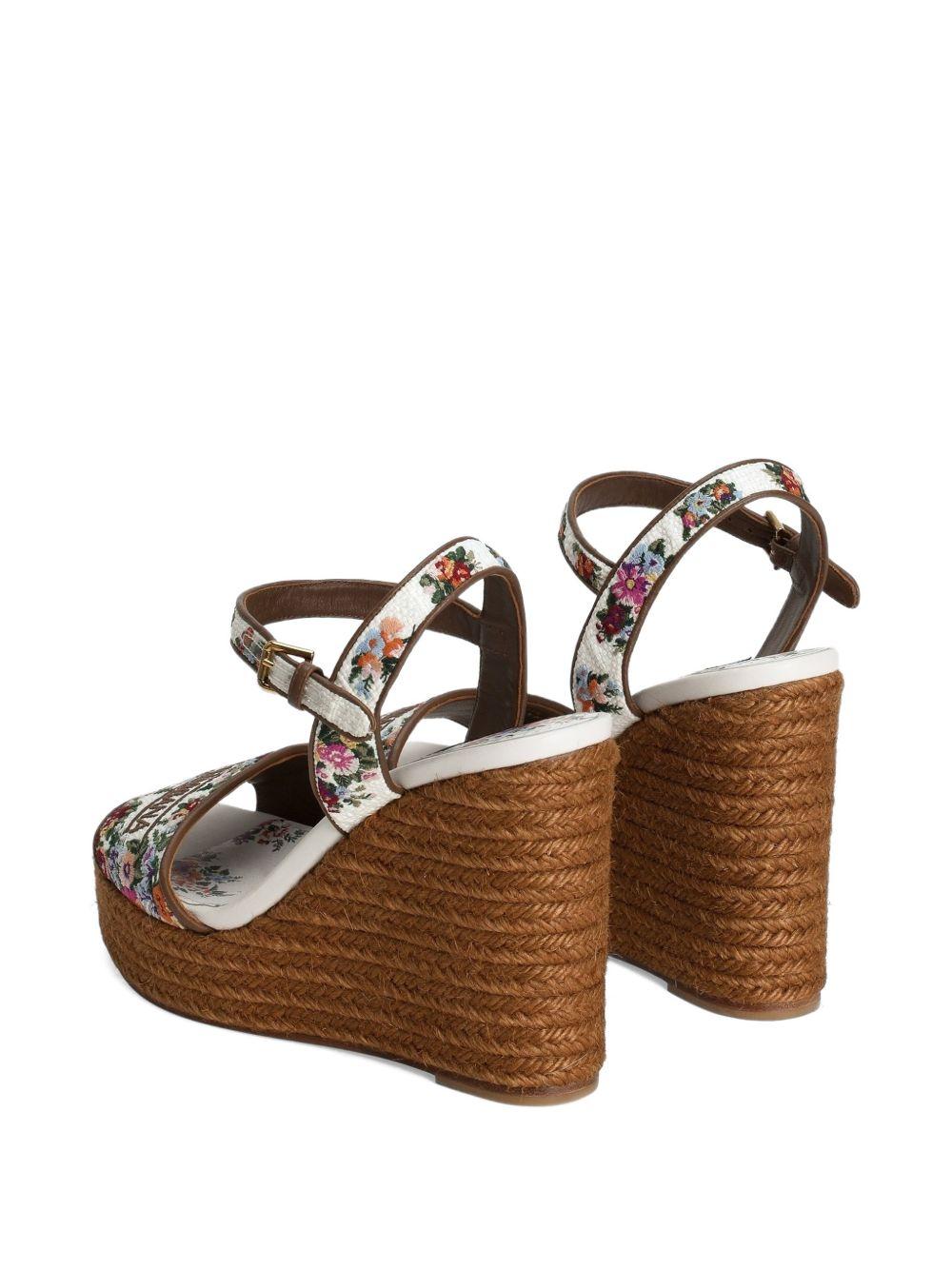 Nappa leather weDGe sandals with embroidery CZ0318 A64838V135 DOLCE & GABBANA 
