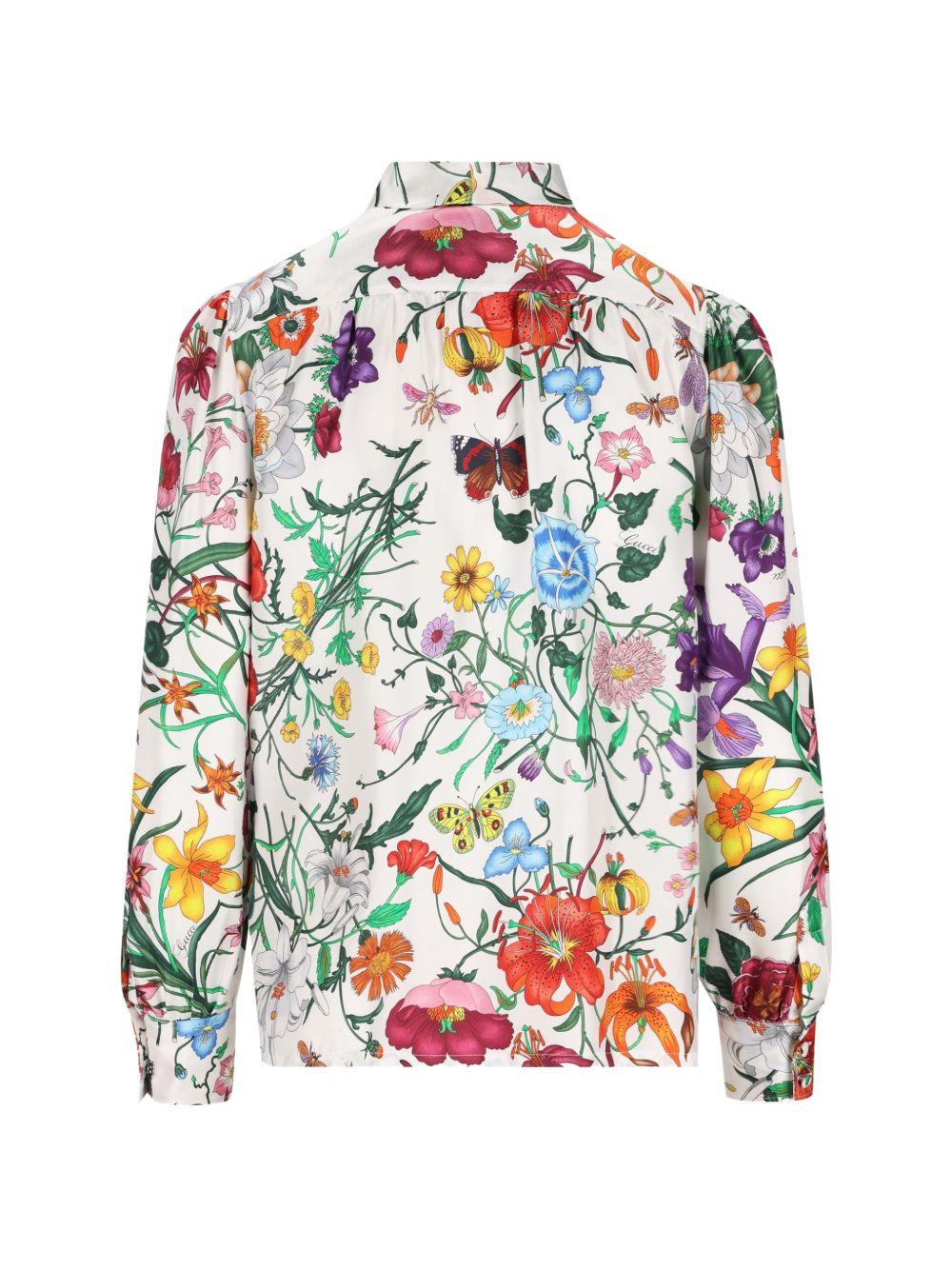 Printed silk twill shirt with bow 865715 ZAUU89413 GUCCI 