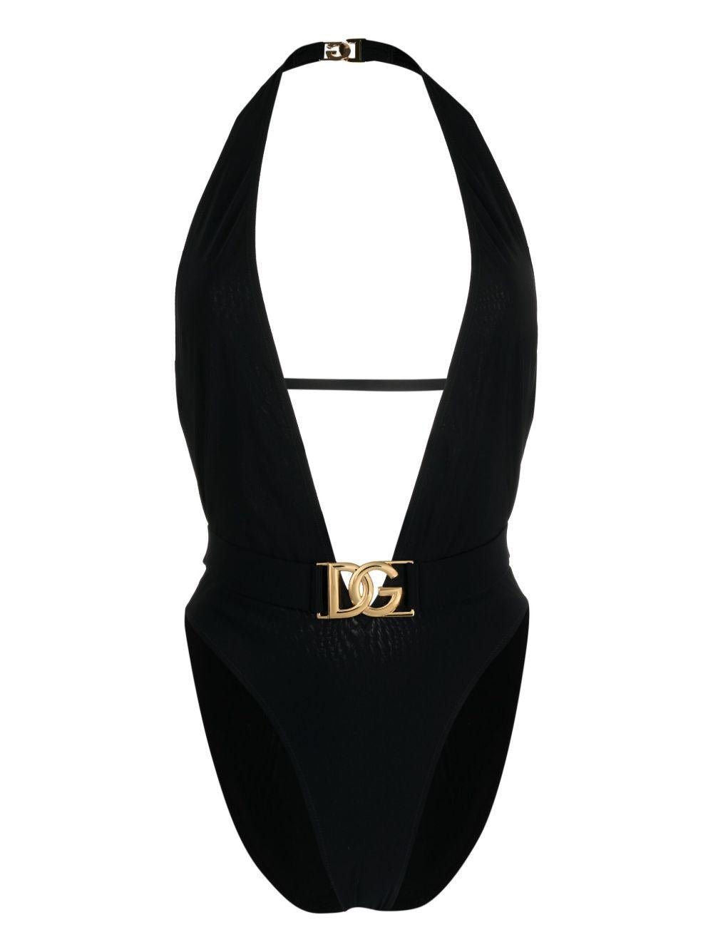 One-piece swimsuit with plunging neck and belt O9B74J ONO12N0000 DOLCE & GABBANA 