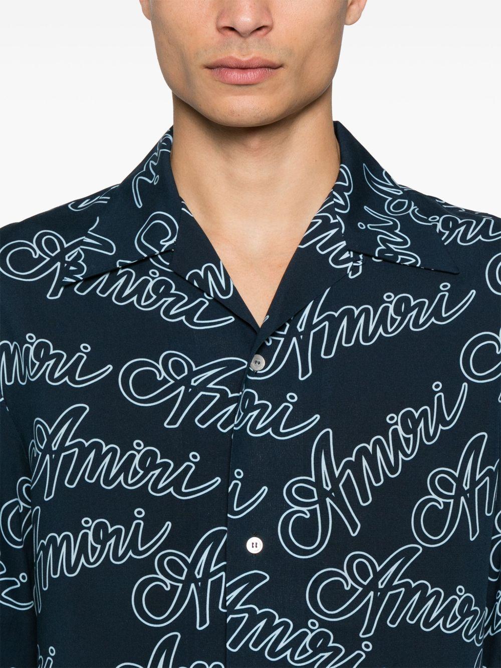 Script shirt<BR/><BR/><BR/> AMSTCA1081 MIDGNIGHT BLUE AMIRI 