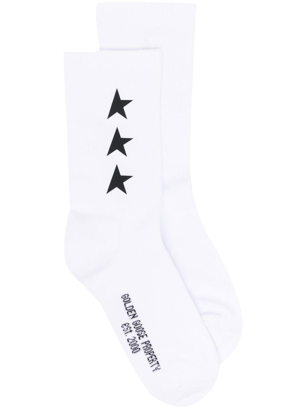 Logo embroidered socks<BR/><BR/> GUP00911 P00086210283 GOLDEN GOOSE 