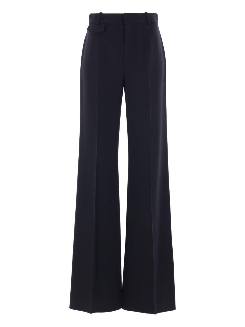 flare trousers in soft crepe CH25APA06263 001 CHLOÉ 
