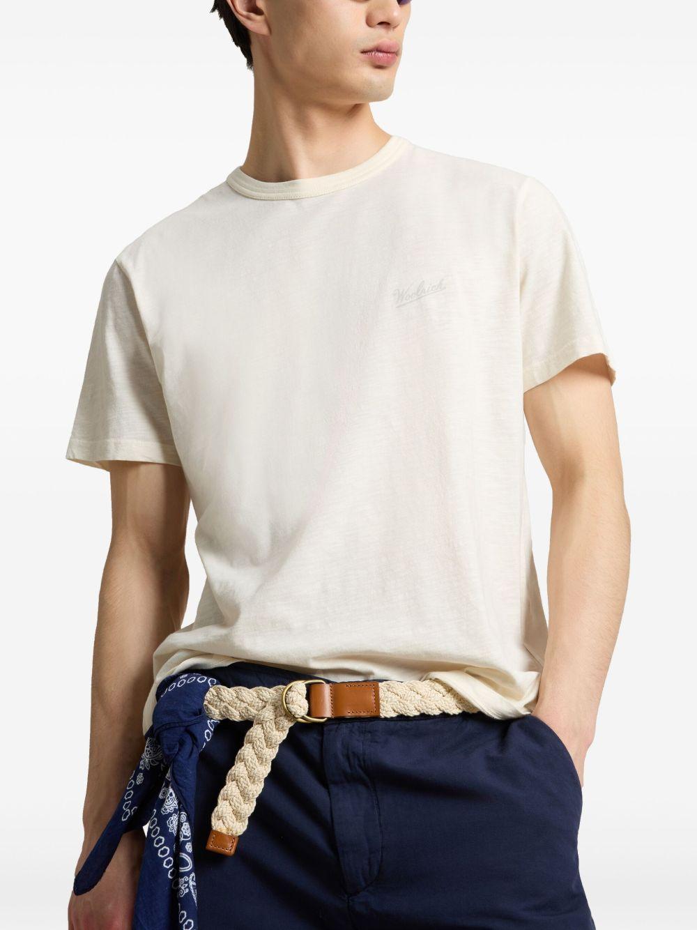 Logo-embroidered T-shirt<BR/><BR/><BR/> CFWOTE0161MRUT4061 8887 WOOLRICH 
