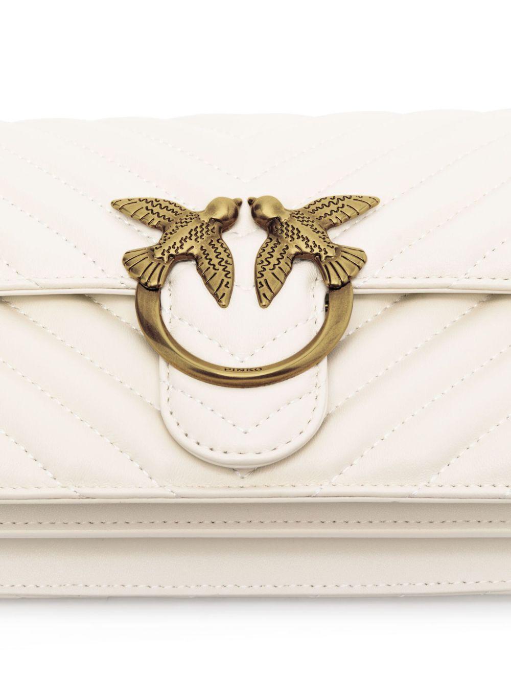 Lovebird quilted leather bag 100074 A0GKZ14Q PINKO 