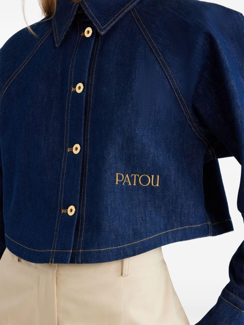Cropped denim shirt<BR/><BR/><BR/> BL0330008 602D PATOU 