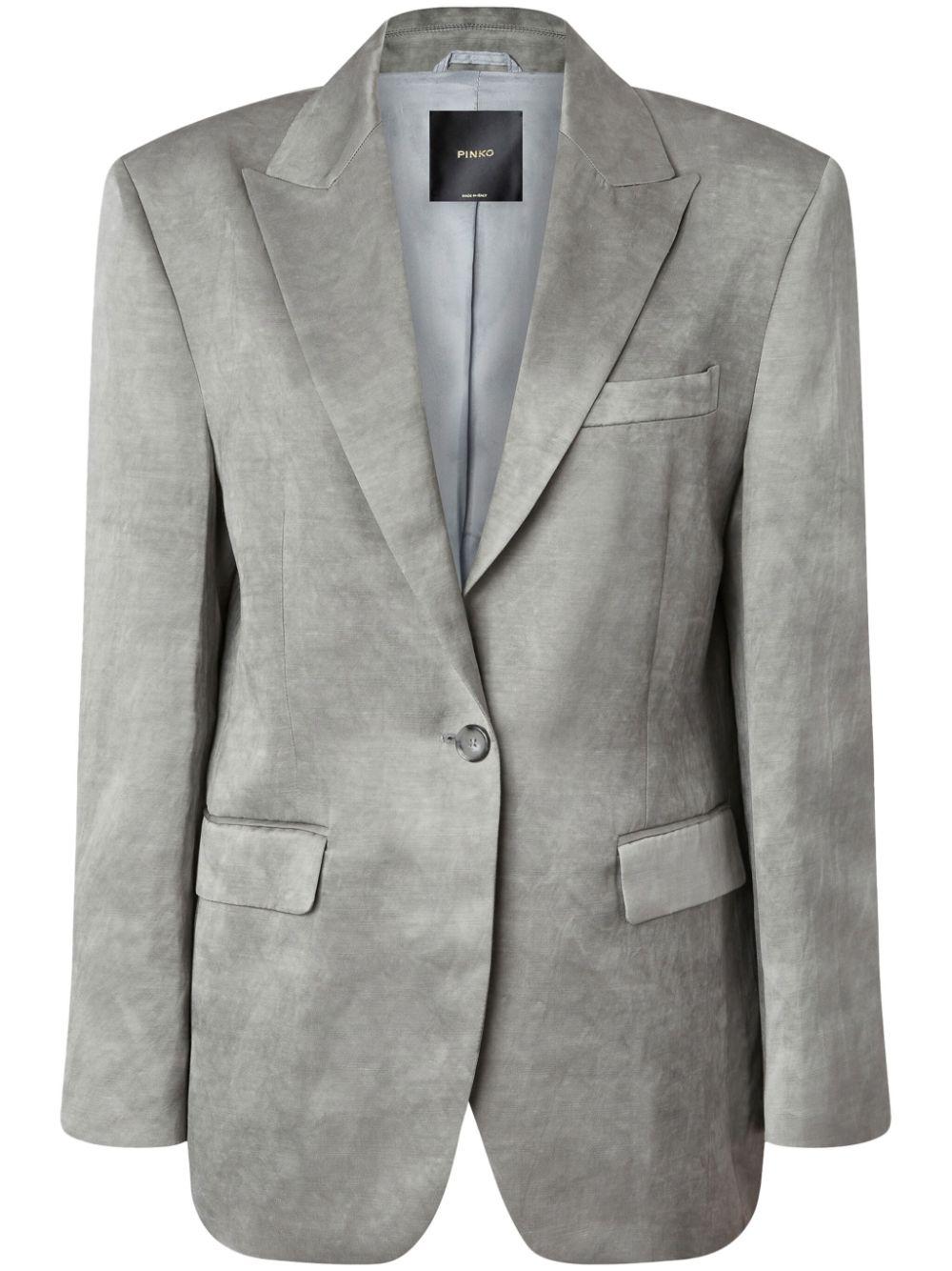 Single-breasted blazer in slub satin<BR/> 104716 A2BPI53 PINKO 