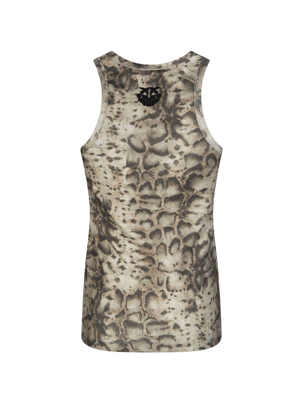 STRETCH COTTON TANK TOP WITH ANIMAL PRINT 106919 A3DPCZ9 PINKO 