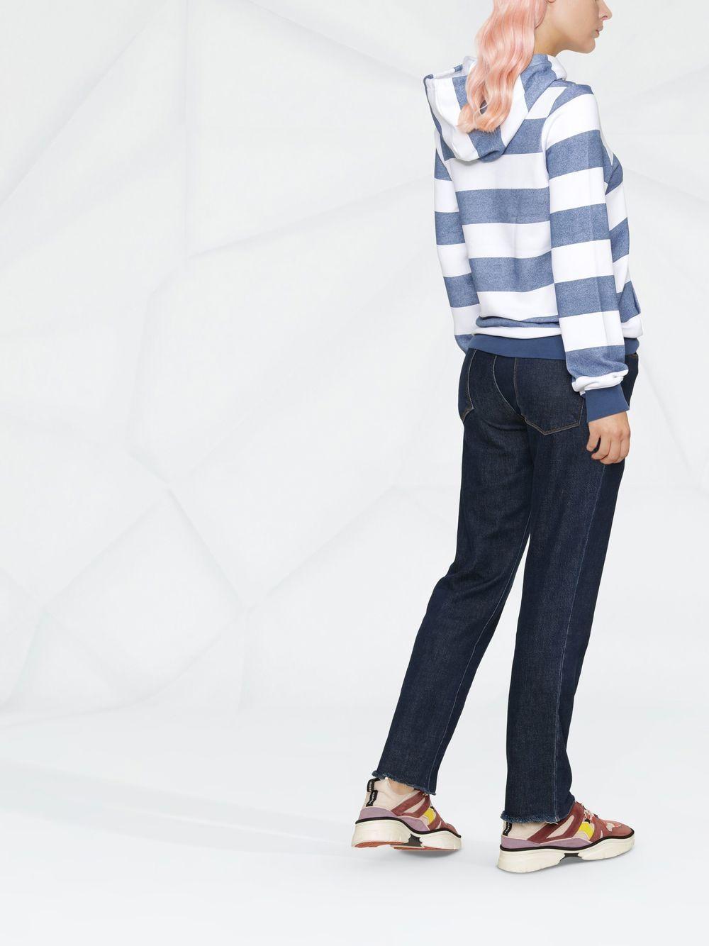 chalk white/steel blue  striped logo-print hoodie CHS22AJH10080 99G SEE BY CHLOÉ 