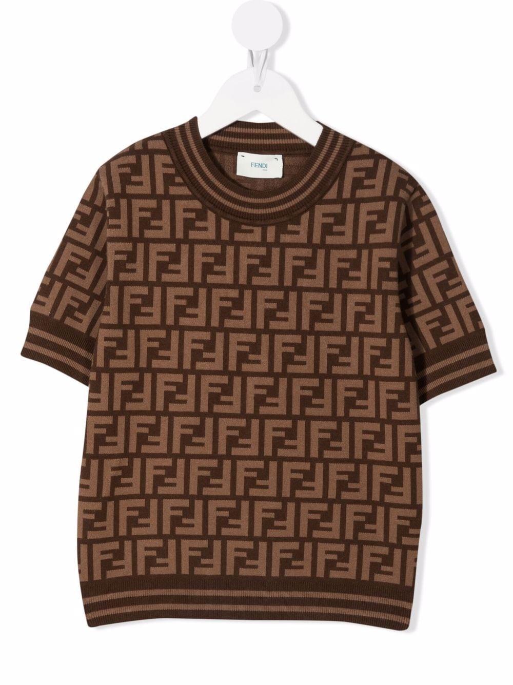 Shirt with logo print JFG069 AEYDF15B6 FENDI KIDS 
