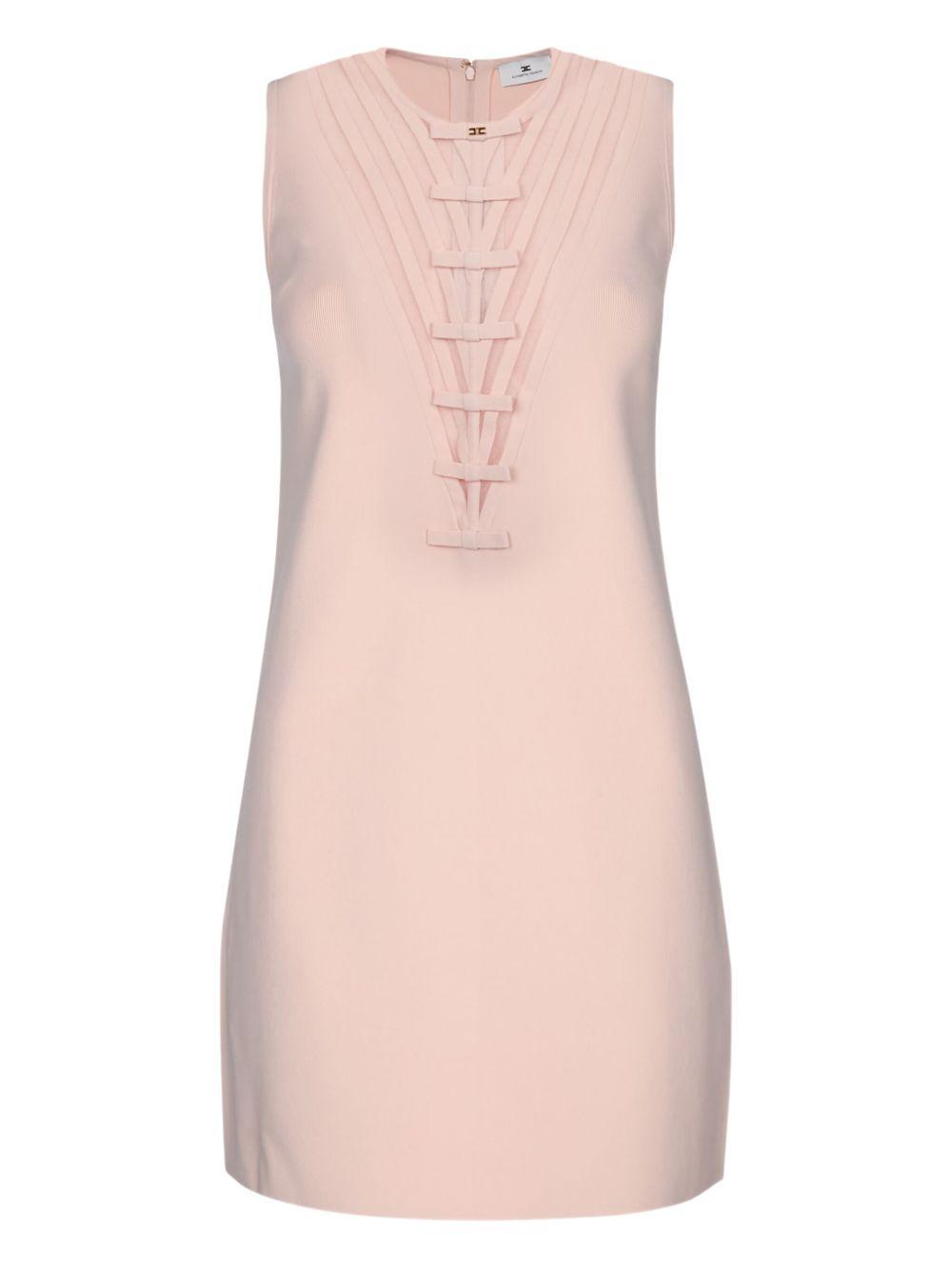 Viscose dress with transparencies and bows AM42S51E2 AR6 ELISABETTA FRANCHI 
