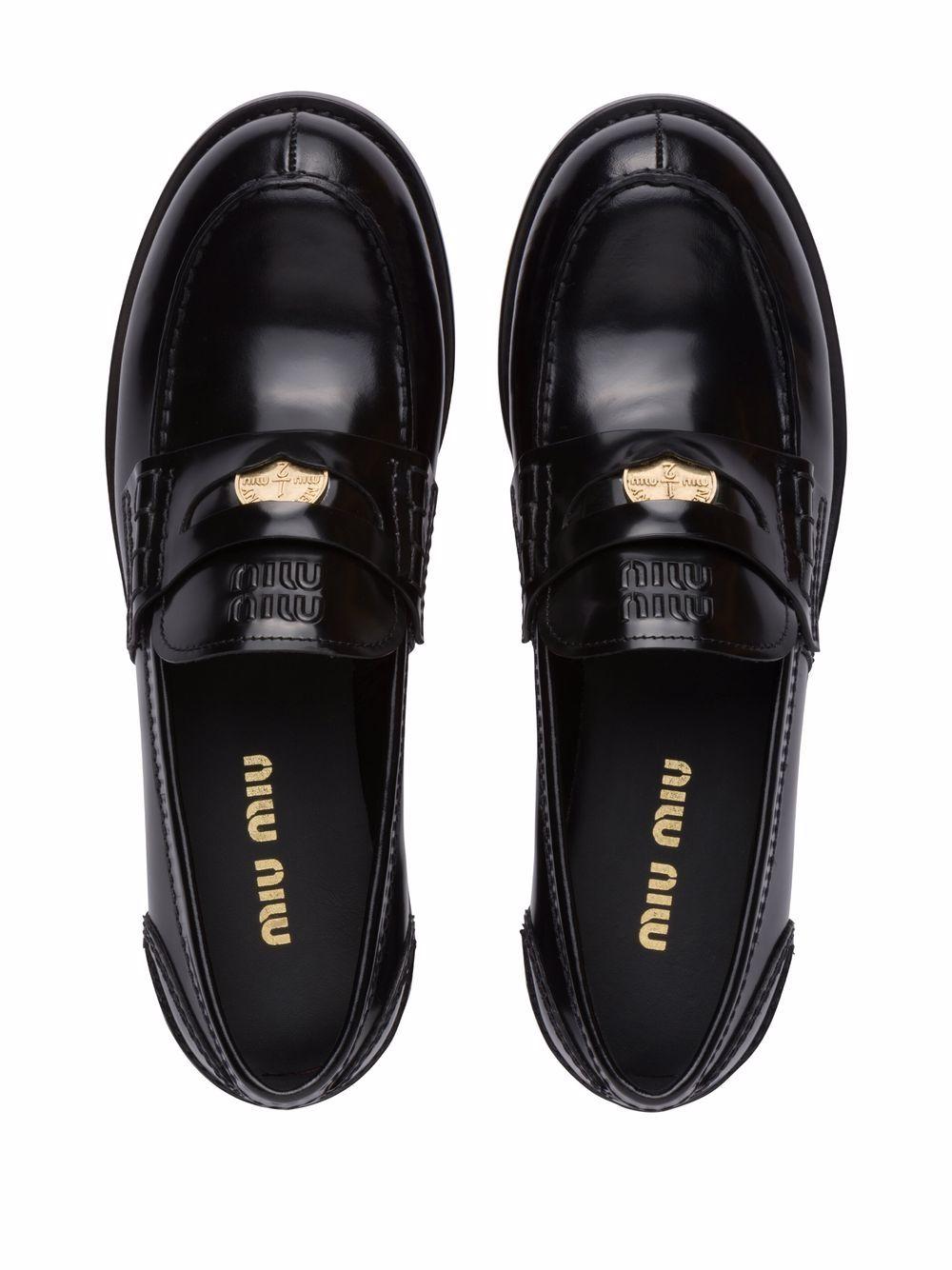 Brushed leather loafers 5D773DULX F-020F0002 MIU MIU 