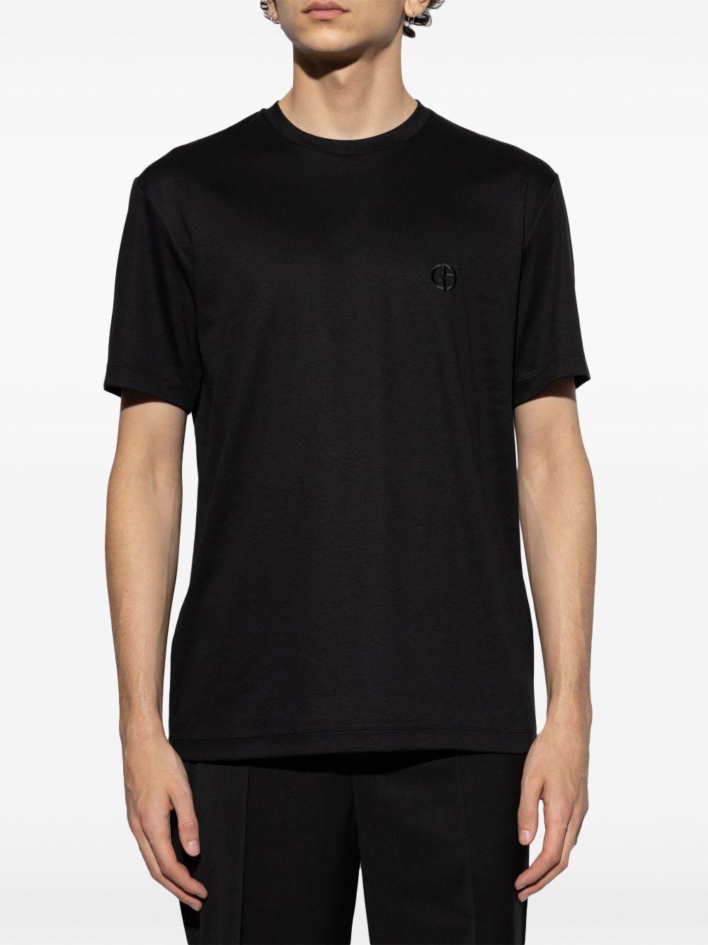Cotton-interlock T-shirt with embroidered logo 3HSM72 SJTKZUC001 GIORGIO ARMANI 