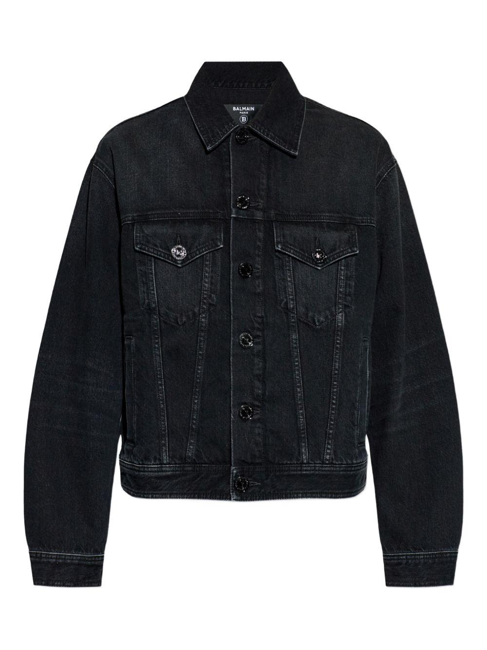 Denim jacket with buttons GH1TC330DG13 0PC BALMAIN 