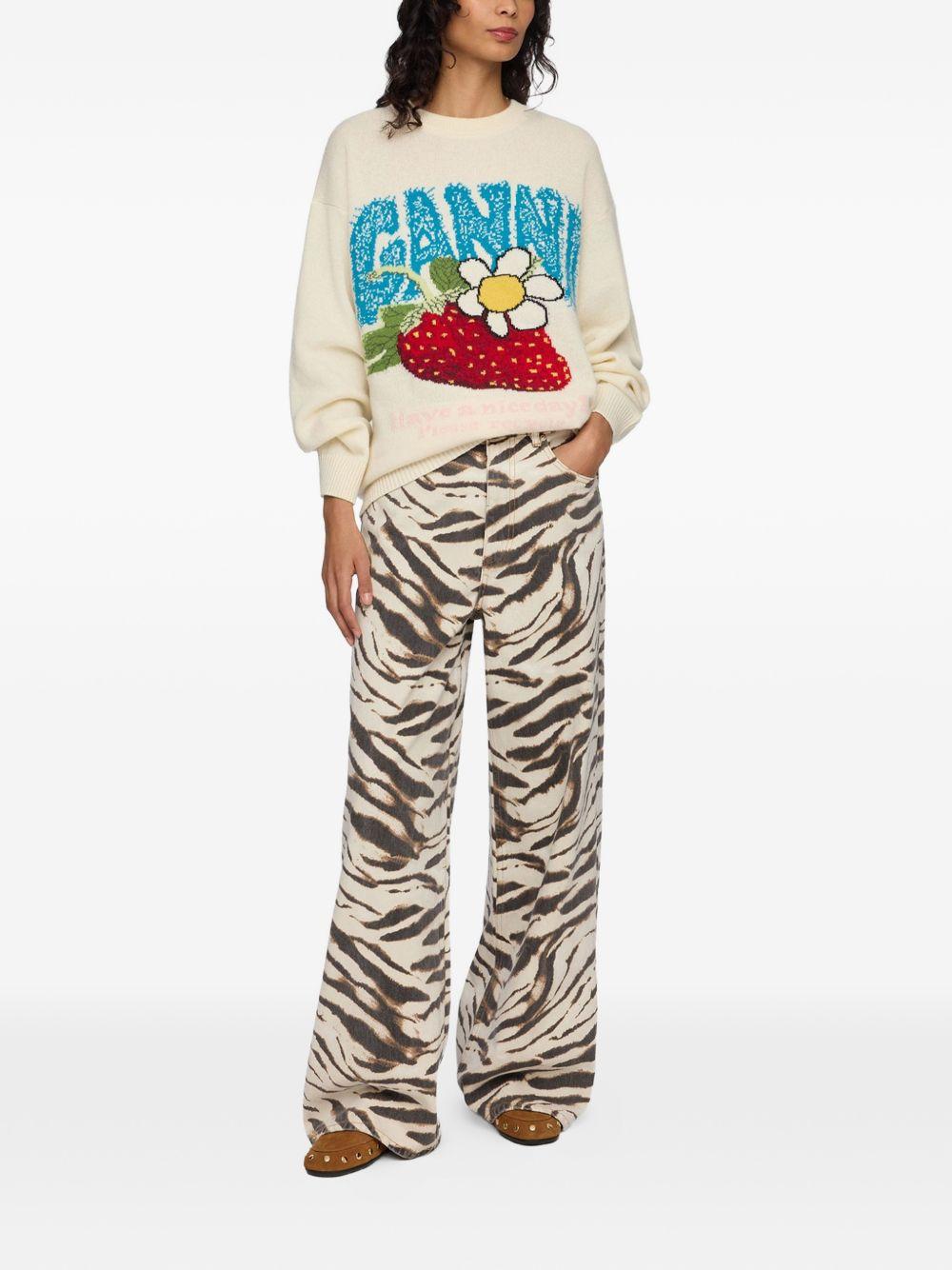 Oversized Jumper with Strawberry A1150015 135 GANNI 