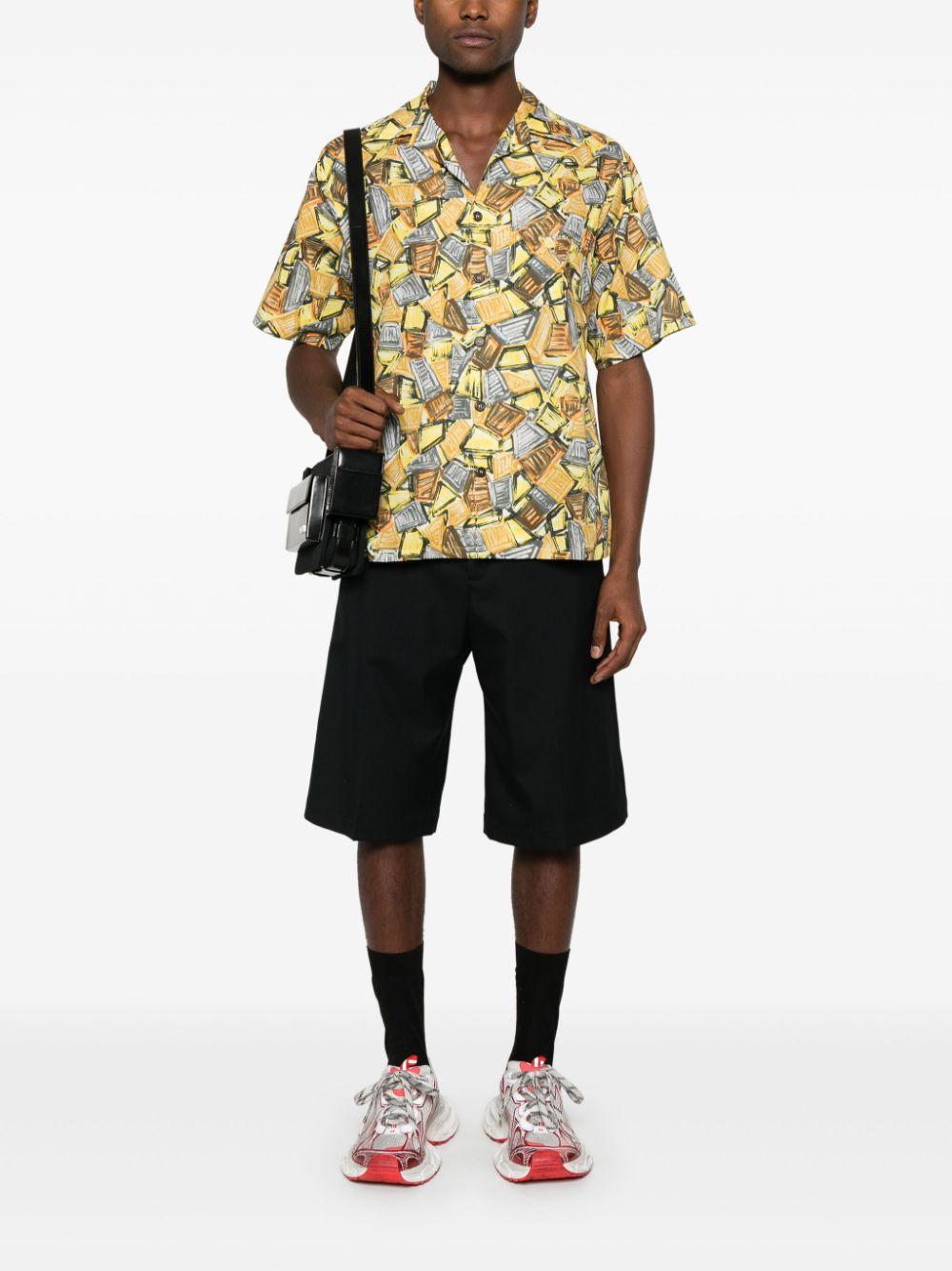 Illustration-print shirt<BR/><BR/><BR/> UCS414 16YBF0010 PRADA 