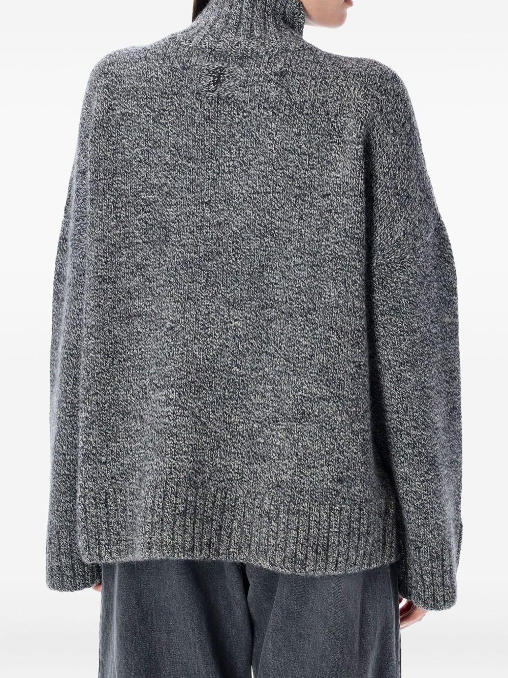 High Neck Knit Leather Patch KW1292 YN0367929 JW ANDERSON 
