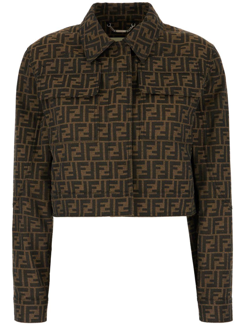 FF-motif cropped jacket<BR/><BR/><BR/> FJ7818 A5W3F118W FENDI 