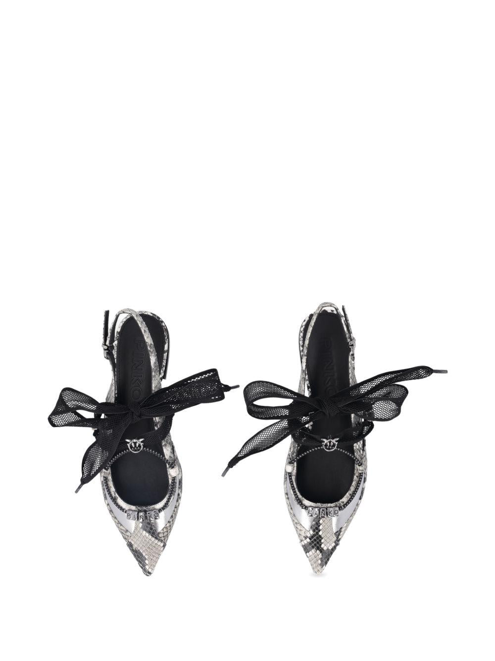 Slingback ballerinas with python print and ties SD0547 P042I93 PINKO 