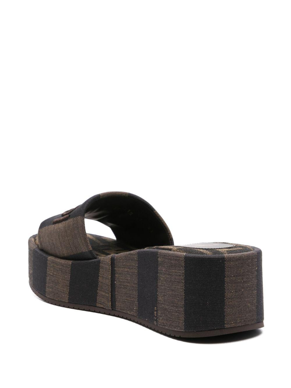 Sunshine fabric flatform slides 8R8515 AORHF1P95 FENDI 