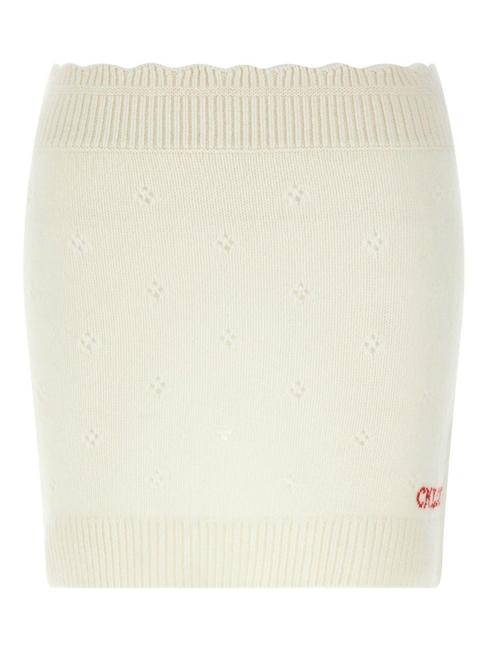 Fitted mini skirt in wool and cashmere knit CH25WMJ06590 107 CHLOÉ 