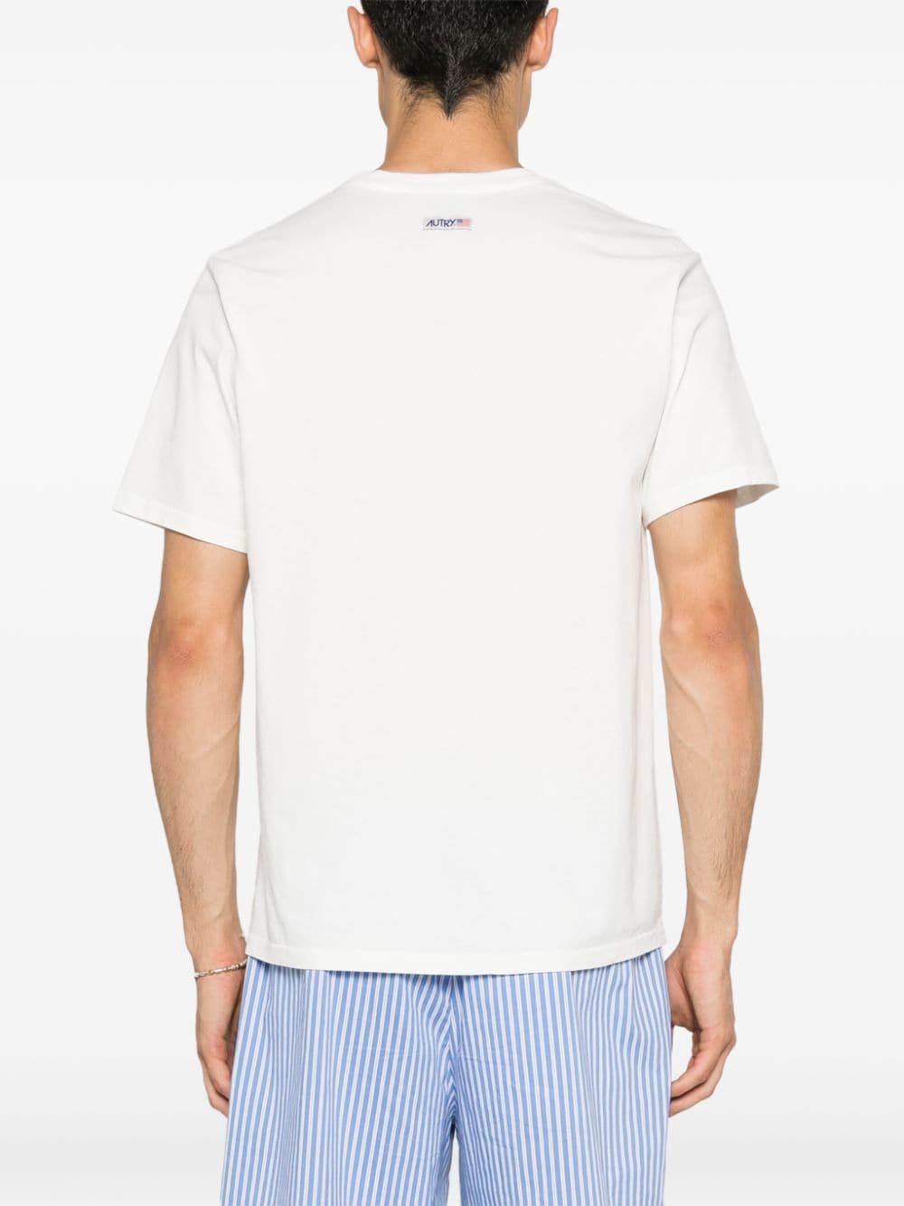 Logo-patch cotton T-shirt<BR/><BR/> TSPM 08CWCOTTON WHITE AUTRY 