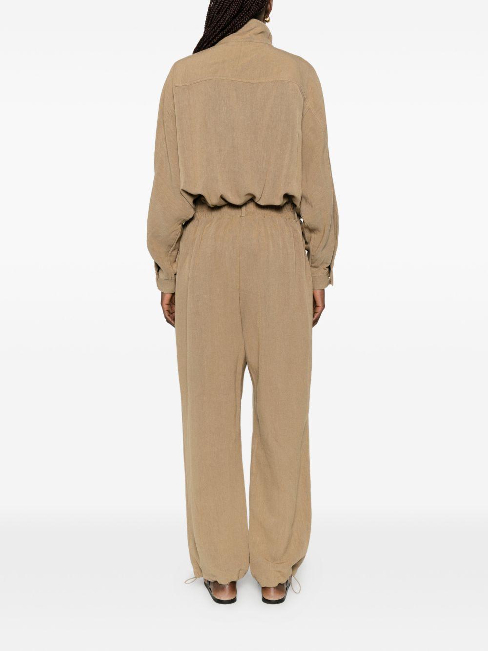 MARVIN LINEN JUMPSUIT JLFS22103200 CAMEL THE FRANKIE SHOP 