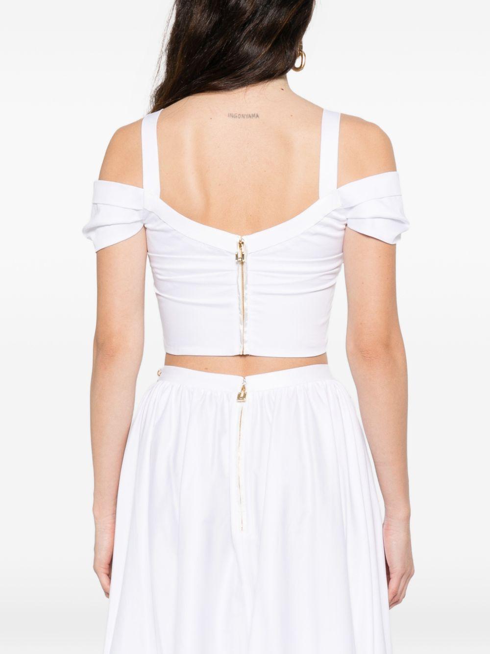 Stretch cotton top with necklace TO04861E2 100 ELISABETTA FRANCHI 