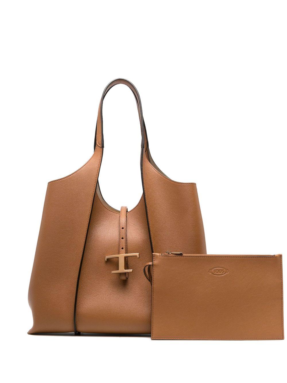 T Timeless Medium Leather Shopping Bag XBWTSBA0300 Q8ES410 TOD'S 