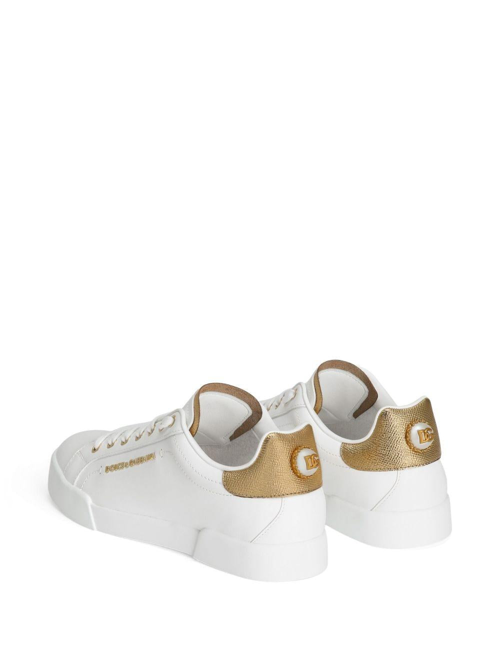 Calfskin nappa Portofino sneakers with lettering CK2329 AN2988B996 DOLCE & GABBANA 