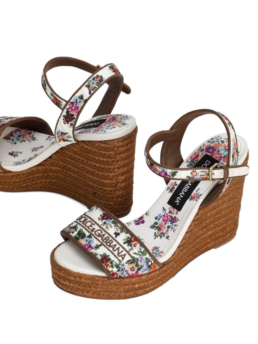 Nappa leather weDGe sandals with embroidery CZ0318 A64838V135 DOLCE & GABBANA 