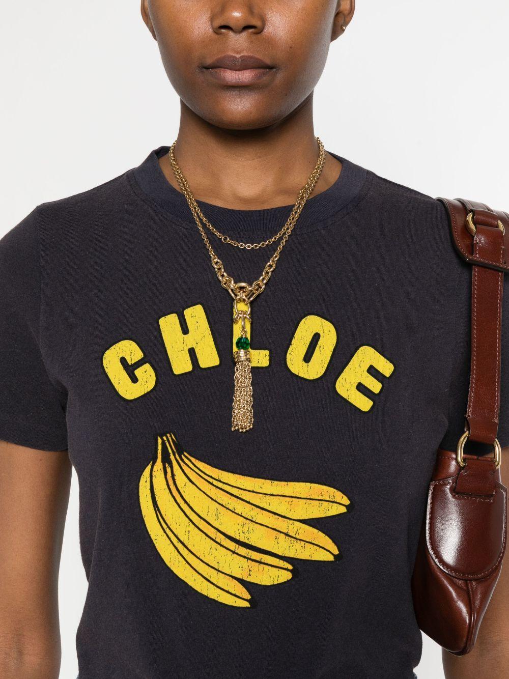 Banana-print T-shirt<BR/><BR/><BR/> CH25SJH08187 405 CHLOÉ 