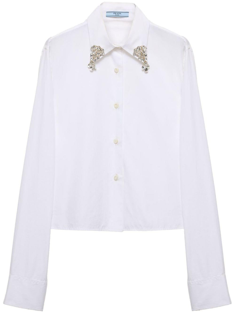 Crystal-embellishmed shirt<BR/><BR/><BR/> P472HR 155WF0009 PRADA 
