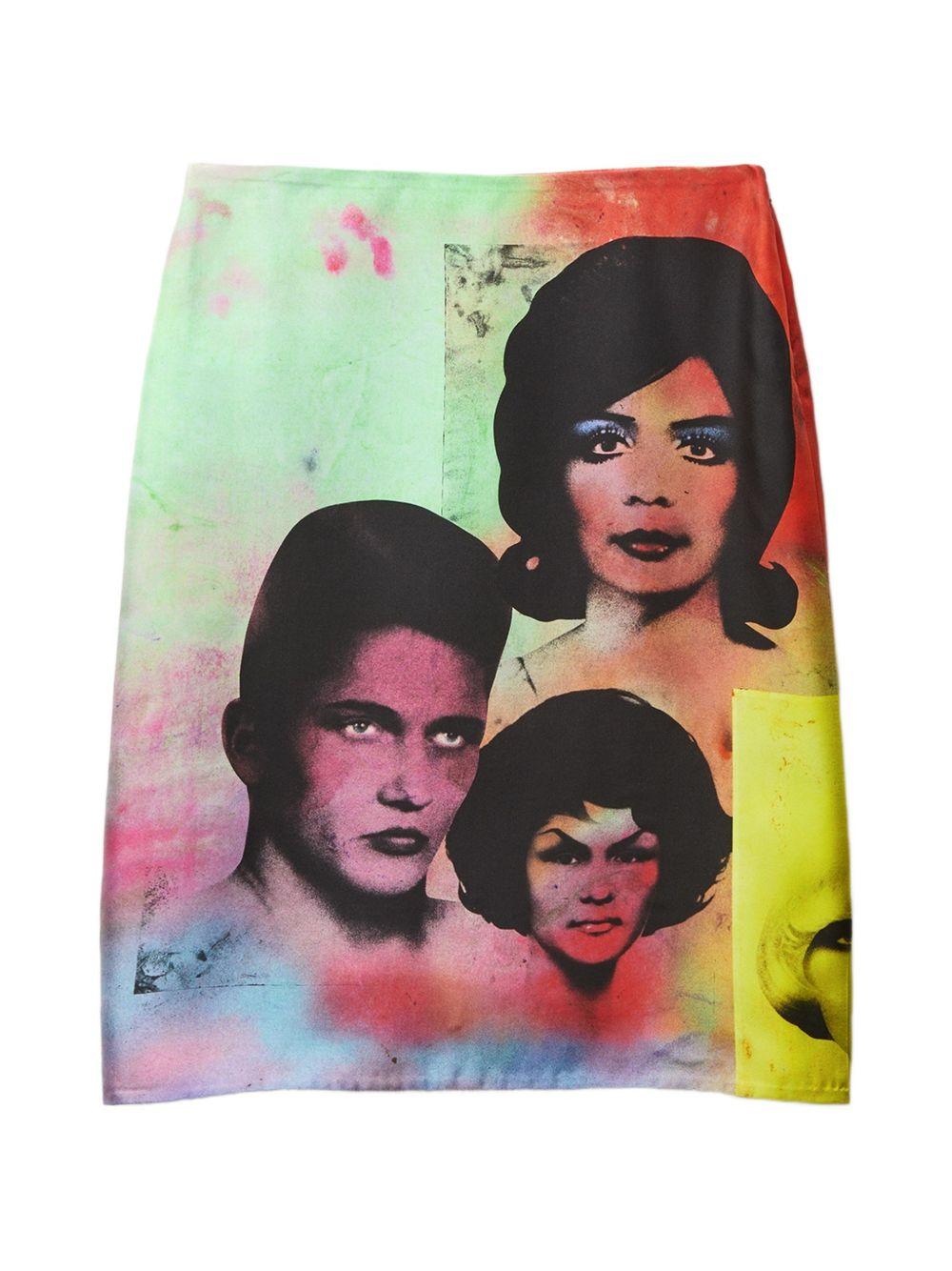 Printed Silk Twill Pencil Skirt 1024690 1A179135X000 VERSACE 