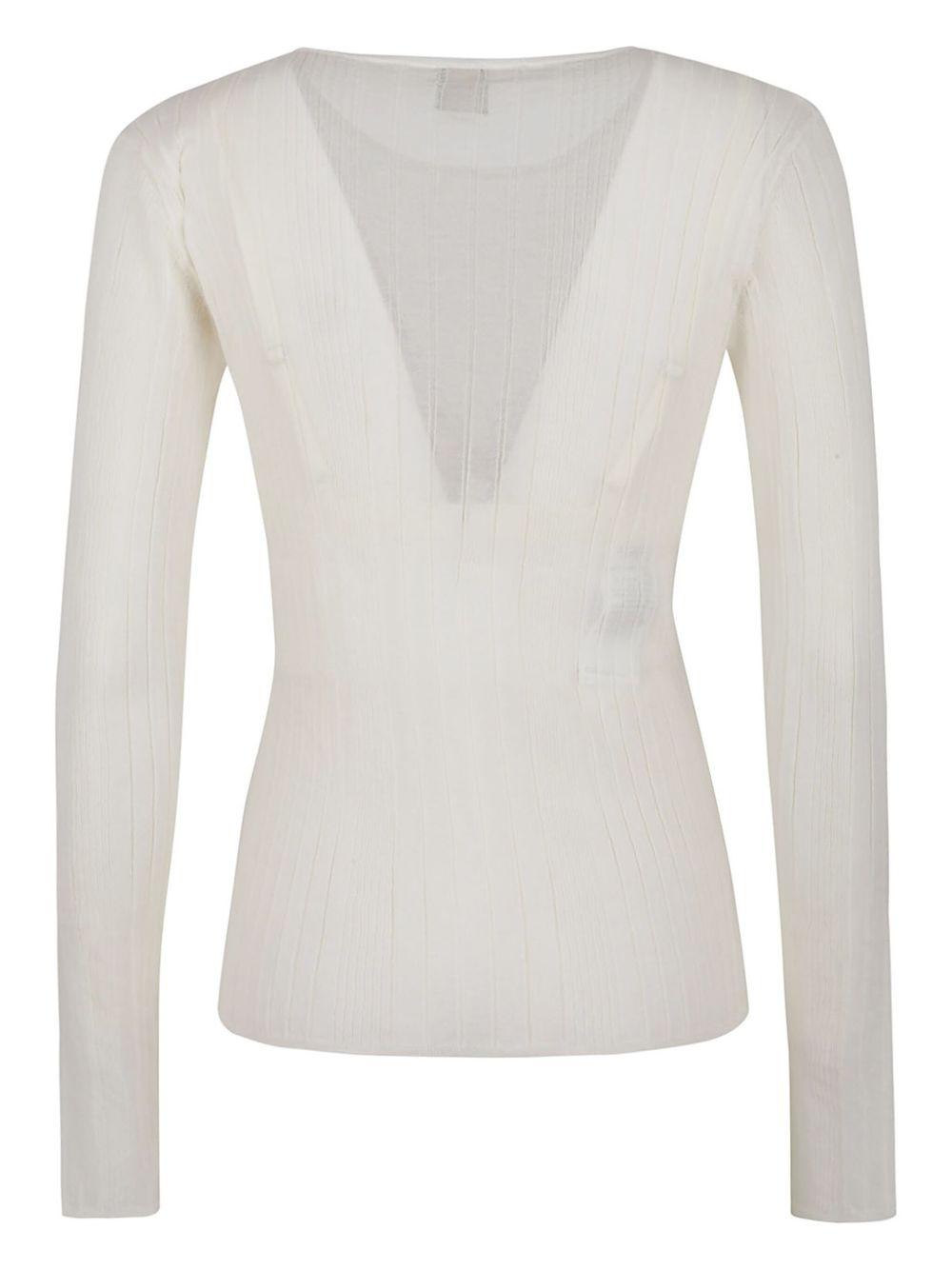 Semi-transparent ribbed sweater 102977 A1NDZ09 PINKO 