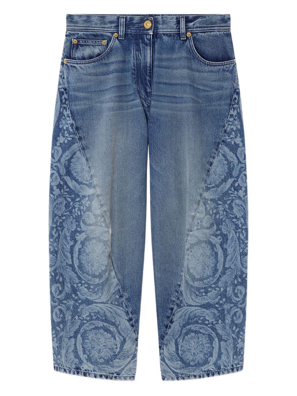 Barocco motif cropped jeans 1020878 1A147761D870 VERSACE 